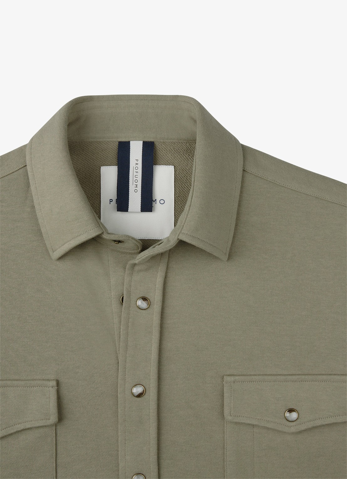 Profuomo Overshirt met borstzakken - detail 6 middengroen