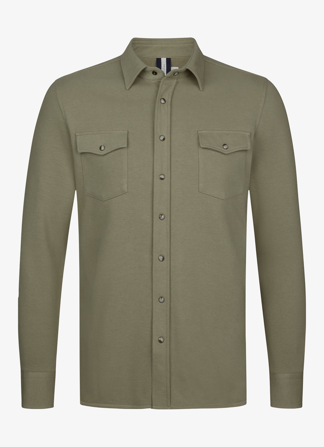 Profuomo Overshirt met borstzakken - voorkant 2 middengroen