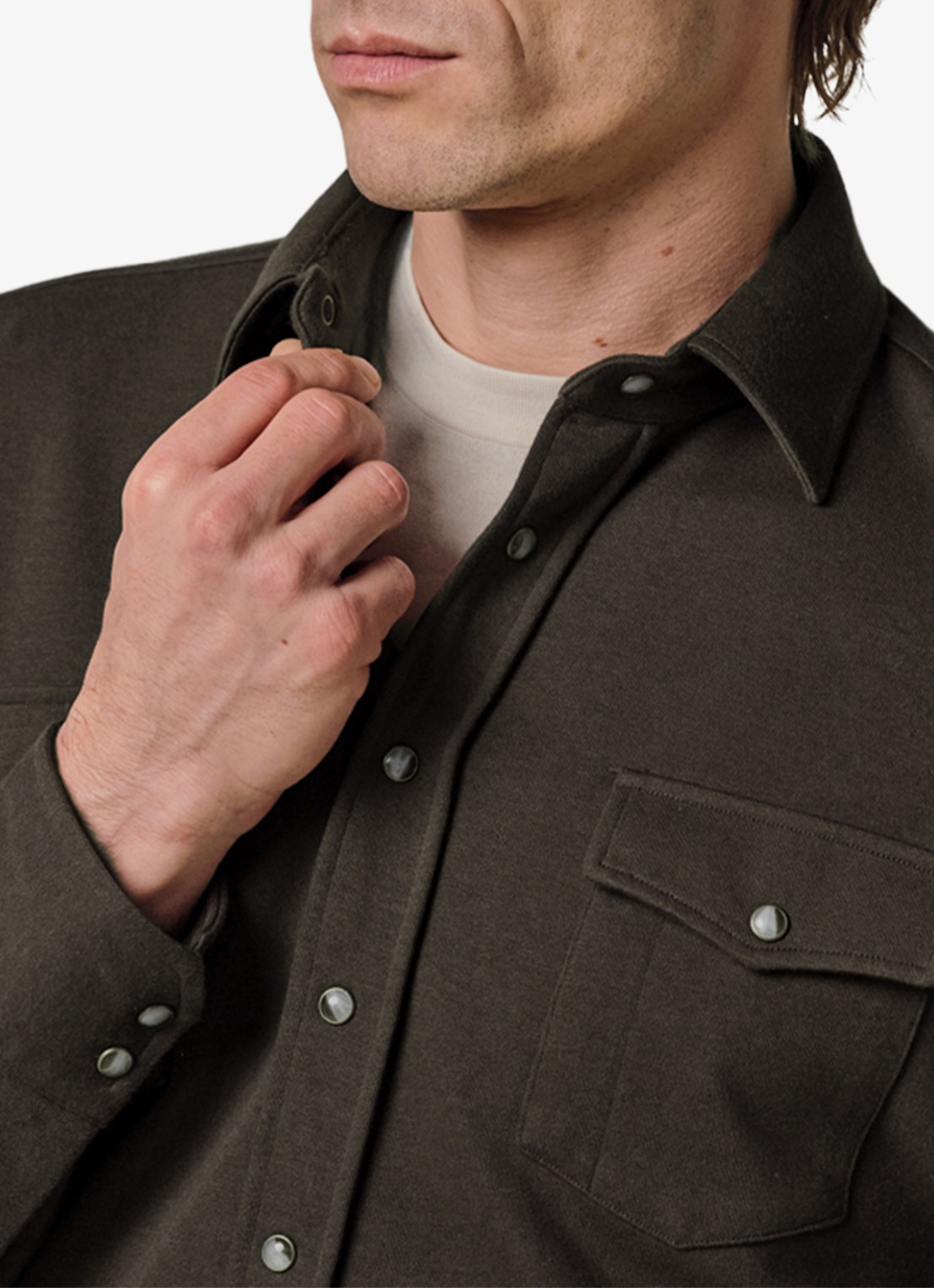 Profuomo Overshirt met borstzakken - detail 2 bruin
