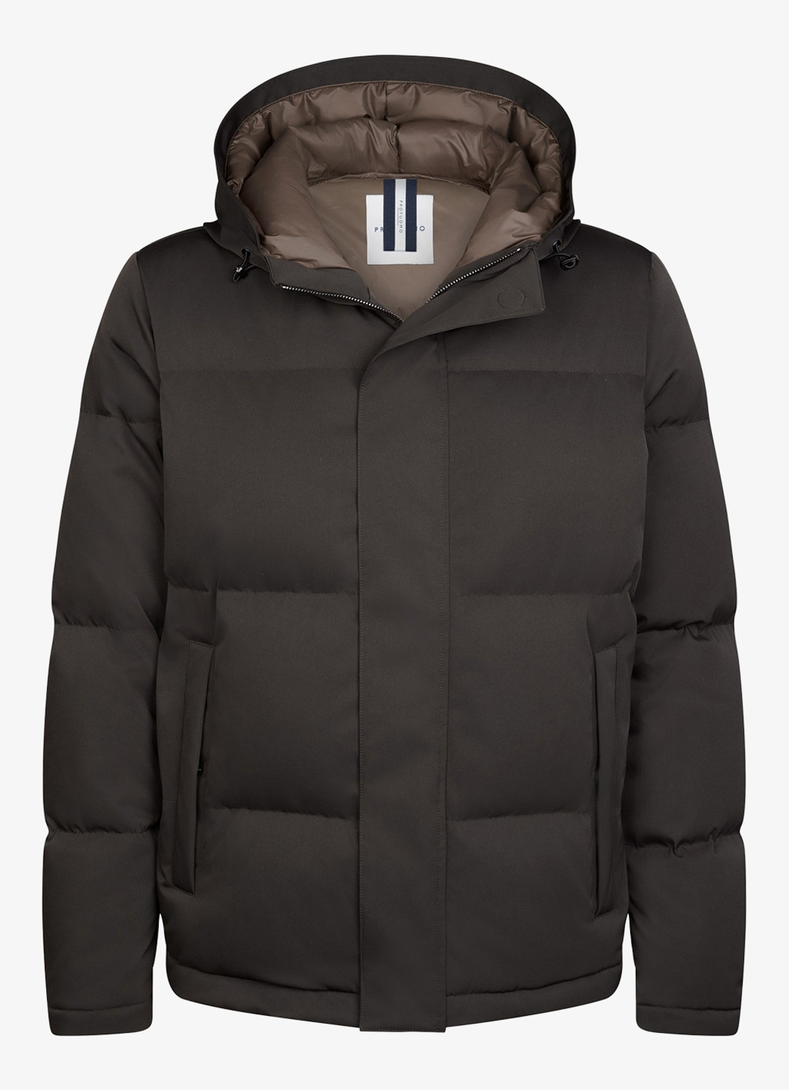 Profuomo Parka met capuchon - voorkant 4 donkerbruin