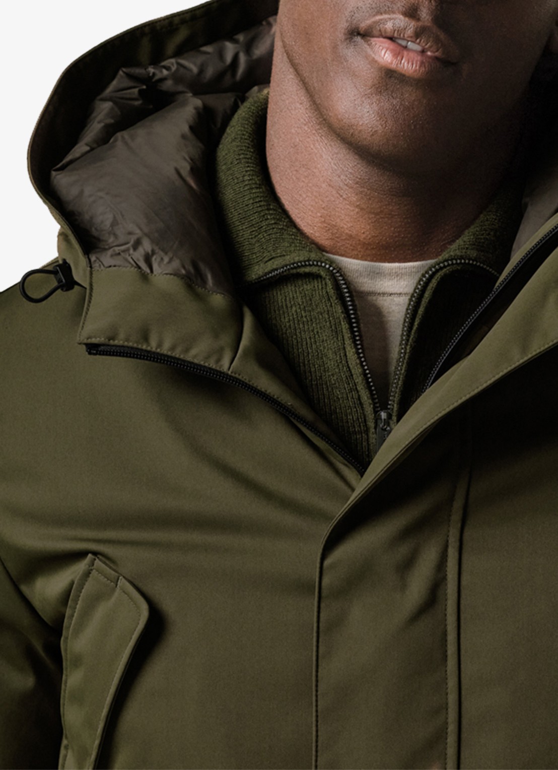 Profuomo Parka met klepzakken - detail 3 groen