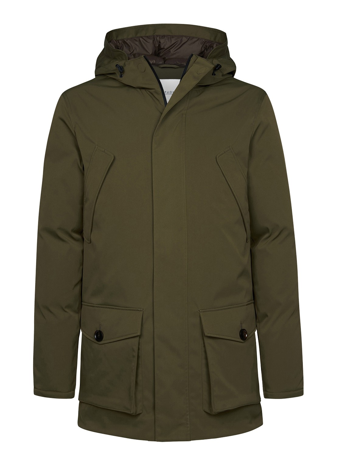Profuomo Parka met klepzakken - voorkant 5 groen