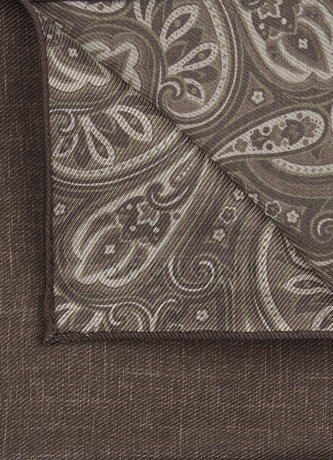 Profuomo Pochet van zijde - detail donkerbruin