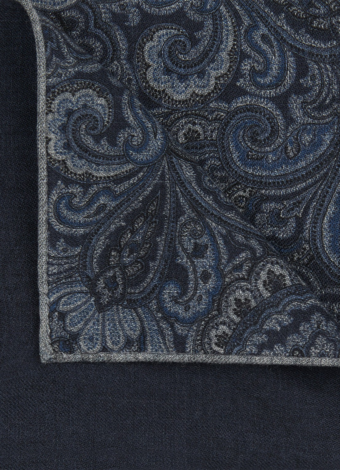 Profuomo Pochet van zijde - detail donkerblauw