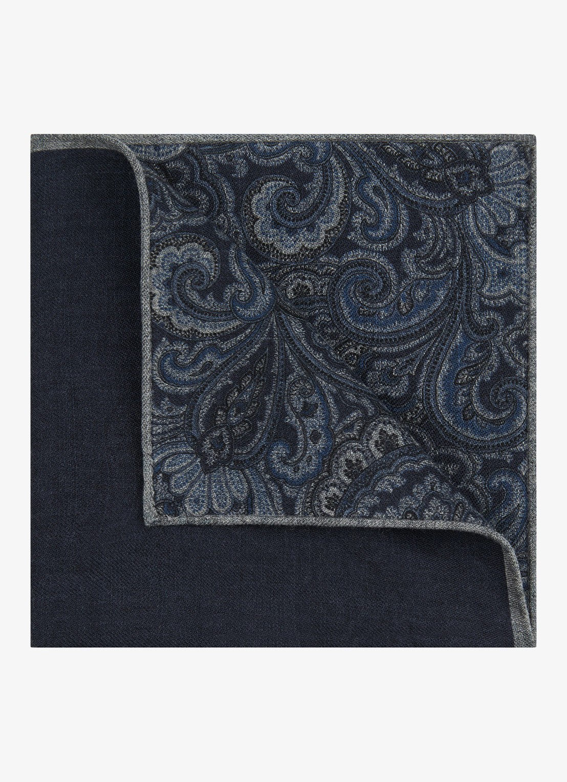 Profuomo Pochet van zijde - voorkant 2 donkerblauw