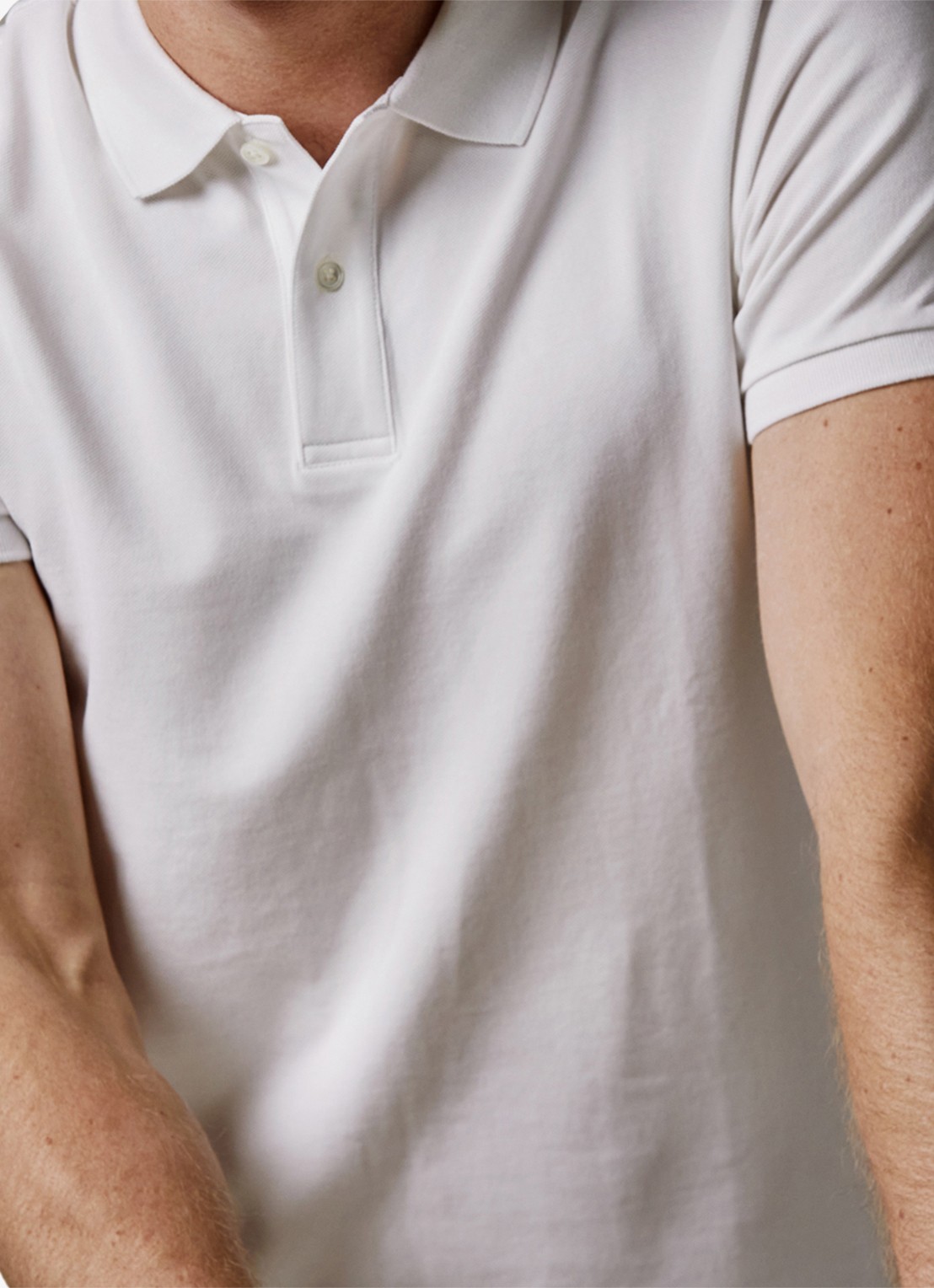 Profuomo Polo in pique - detail 3 wit