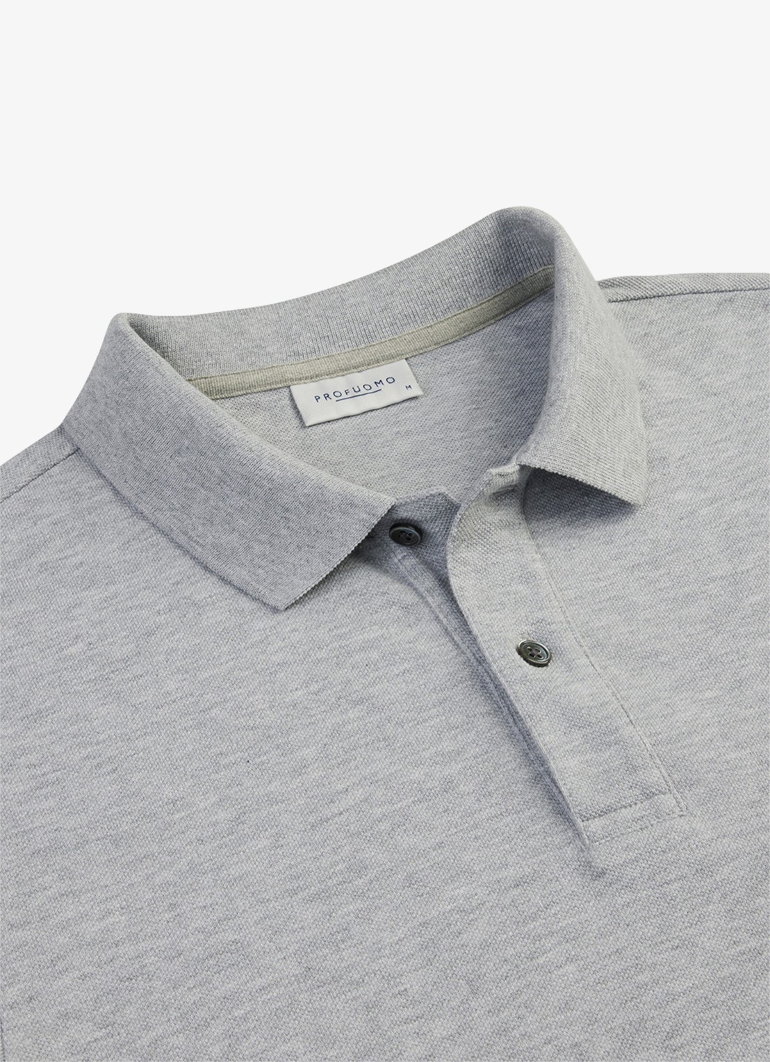 Profuomo Polo in pique - detail 5 grijs
