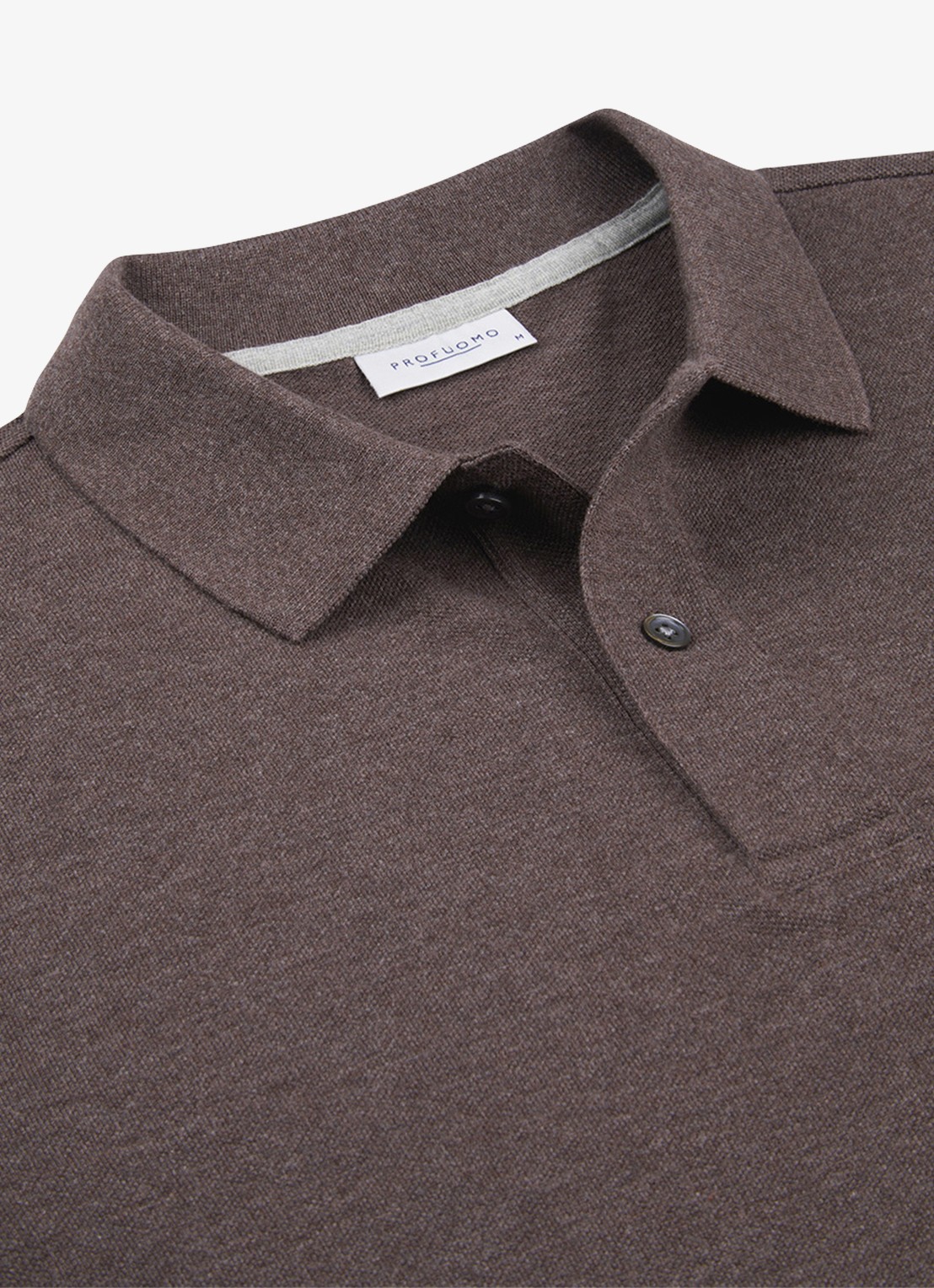 Profuomo Polo in pique - detail 5 bruin