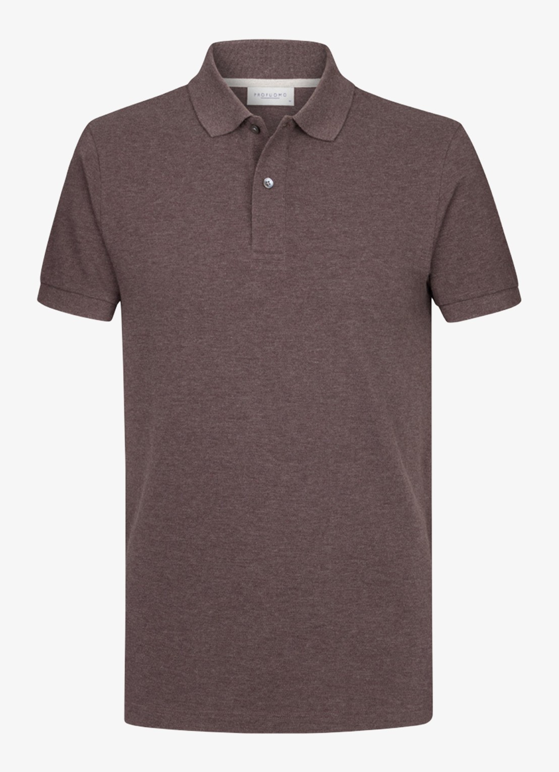 Profuomo Polo in pique - voorkant bruin
