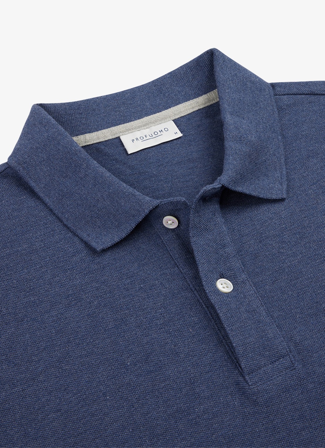 Profuomo Polo in pique - detail 4 indigo