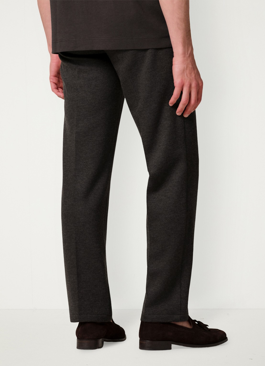 Profuomo Regular fit broek in wolblend - achterkant 6 donkerbruin
