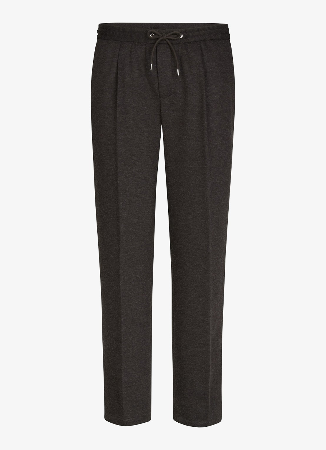 Profuomo Regular fit broek in wolblend - voorkant donkerbruin