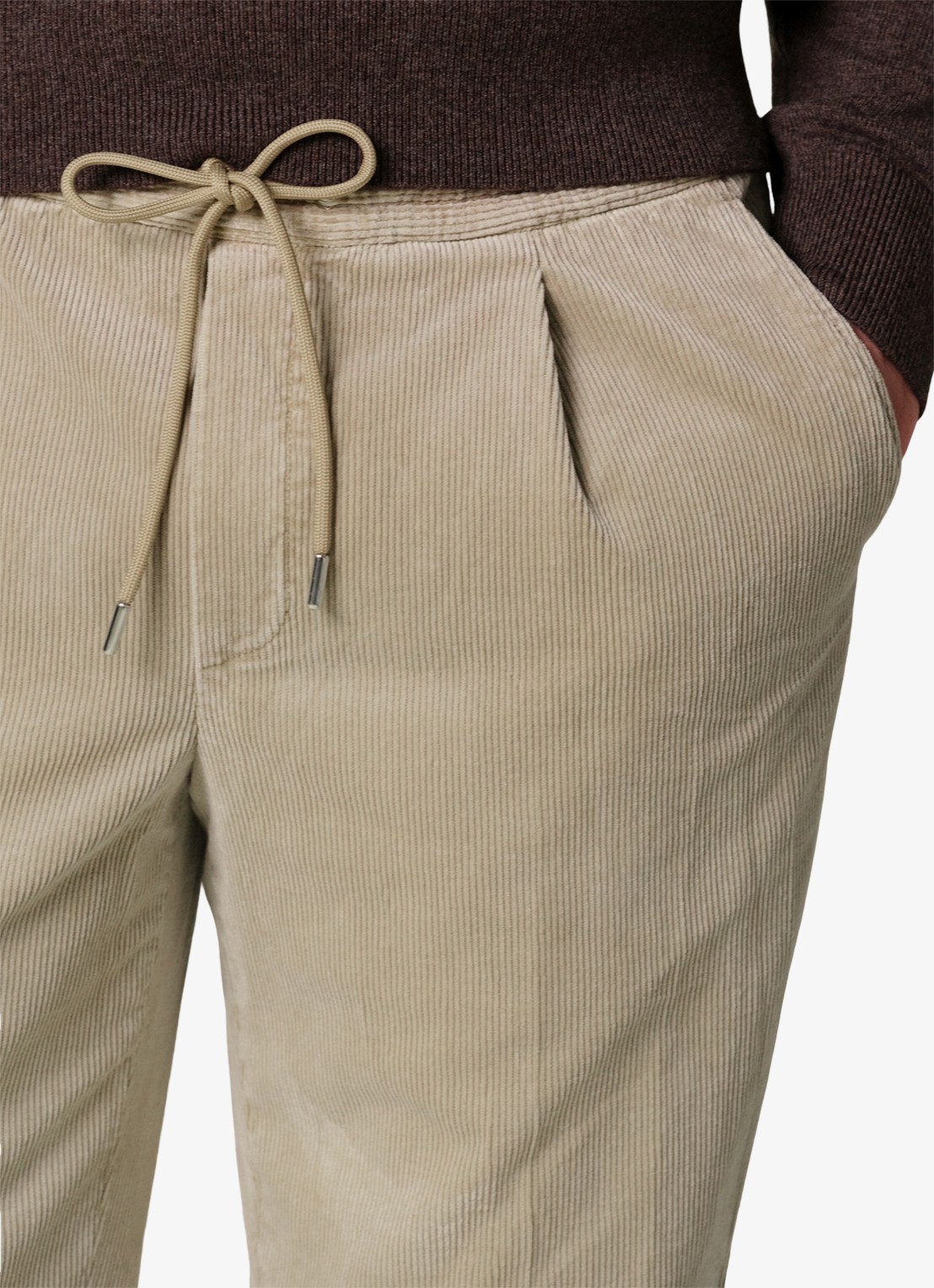 Profuomo Regular fit broek van corduroy - detail 3 beige