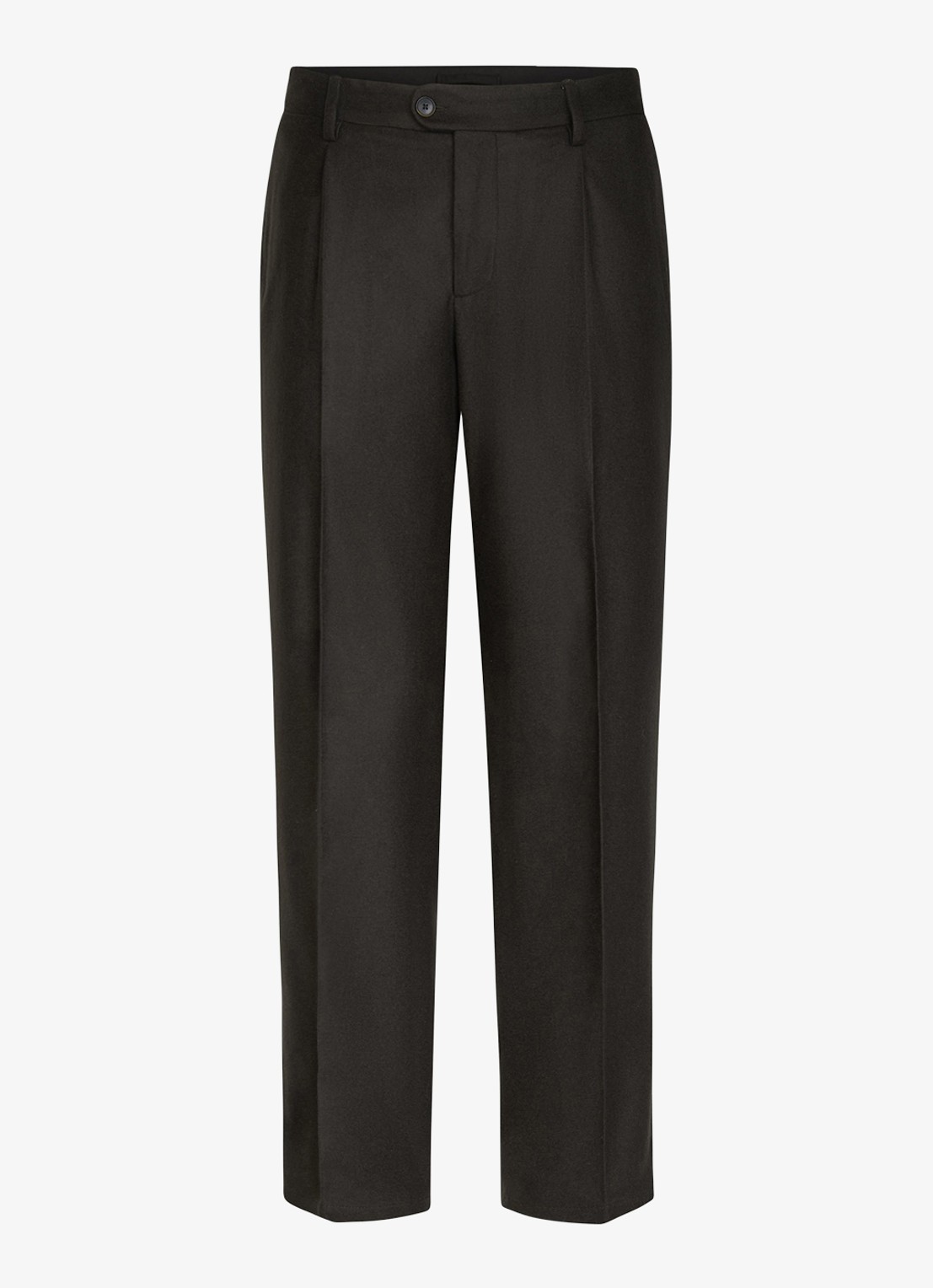 Profuomo Regular fit chino in kasjmierblend - voorkant donkerbruin