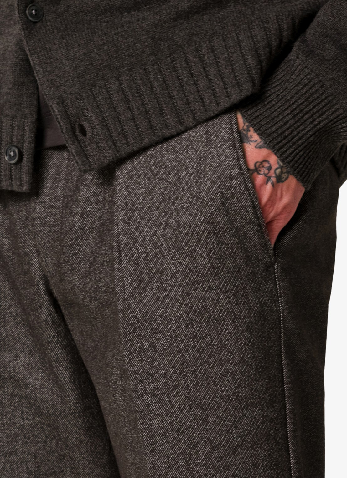 Profuomo Regular fit chino in wolblend - detail 4 bruin