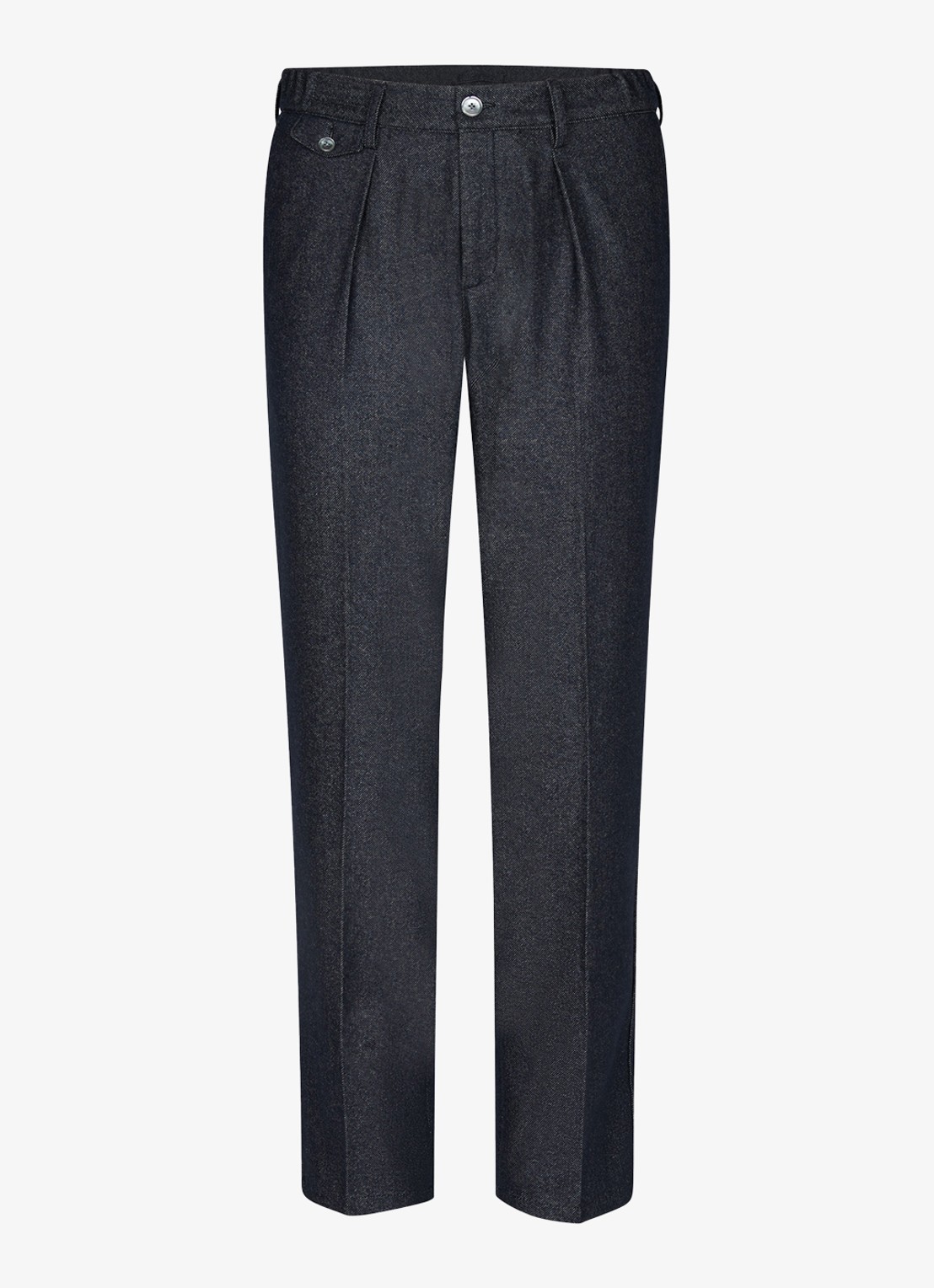 Profuomo Regular fit chino in wolblend - voorkant donkerblauw