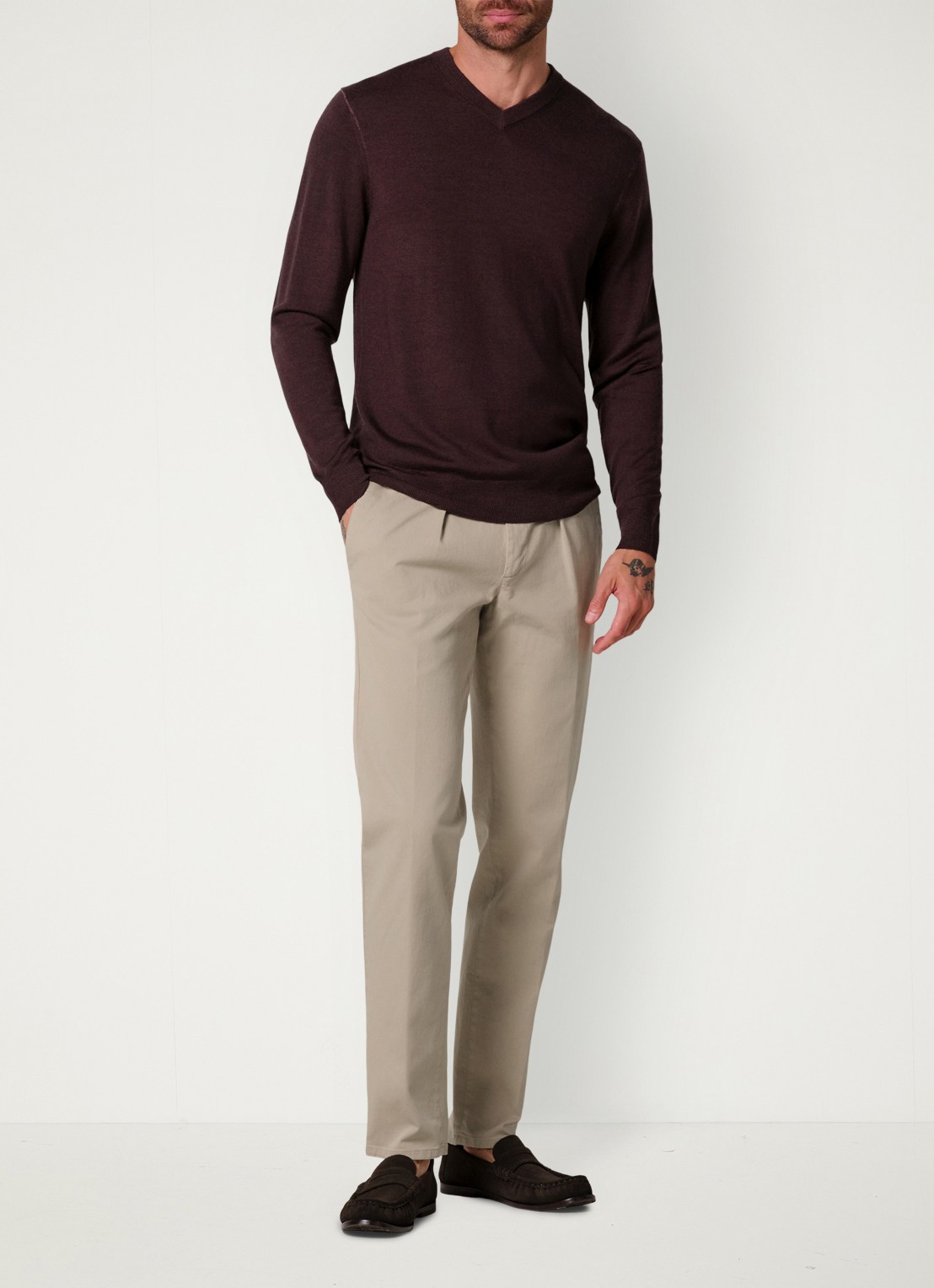 Profuomo Regular fit chino met steekzakken en stretch - voorkant 6 beige