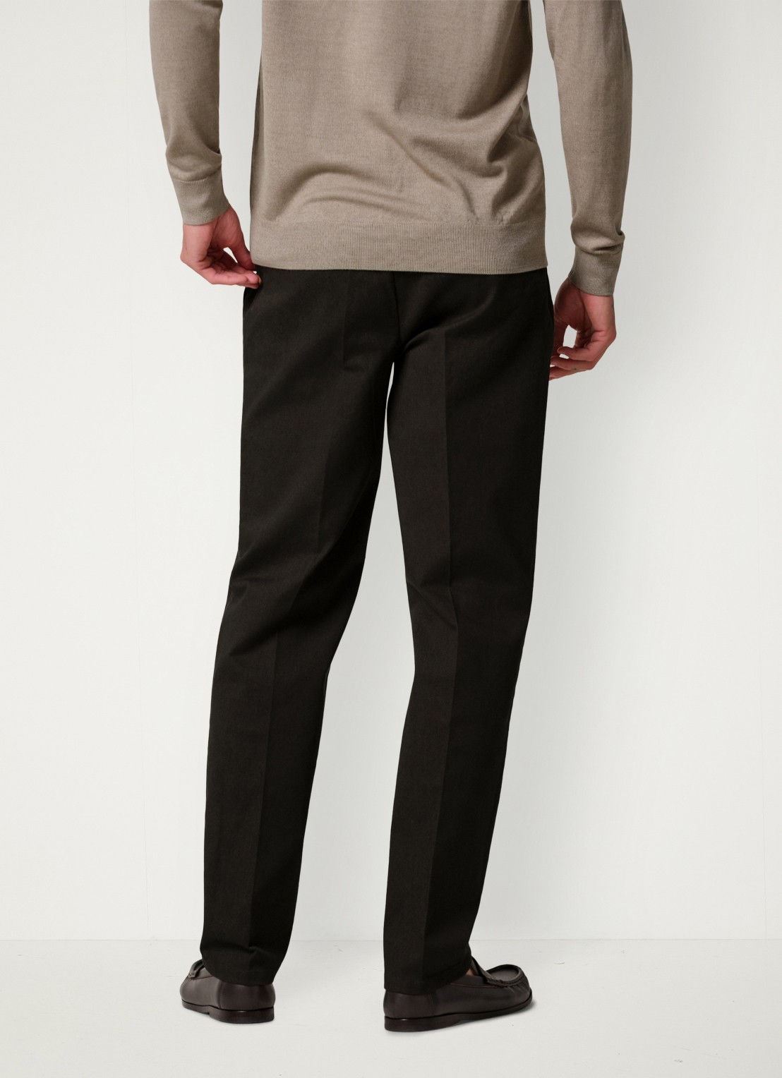Profuomo Regular fit chino met steekzakken en stretch - achterkant 3 donkerbruin