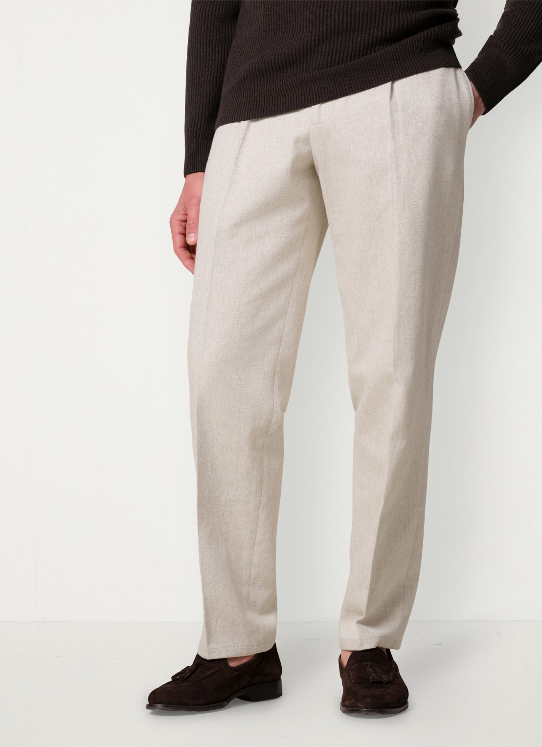Profuomo Regular fit chino met steekzakken - detail 3 creme