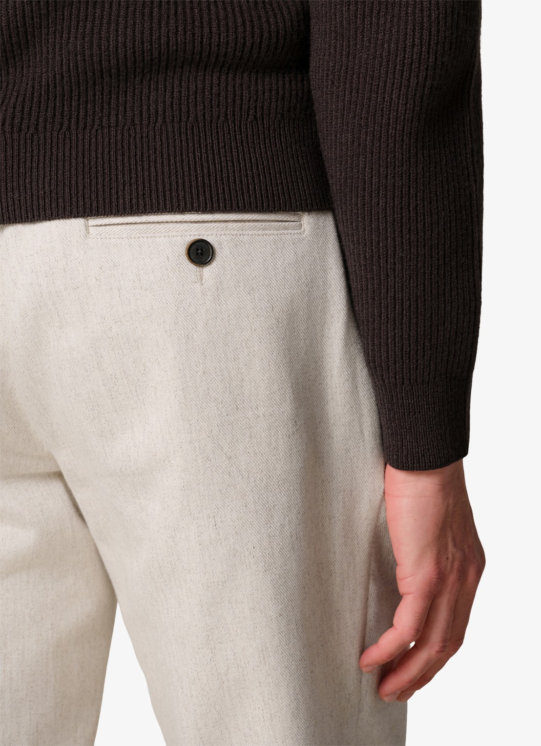 Profuomo Regular fit chino met steekzakken - detail 5 creme