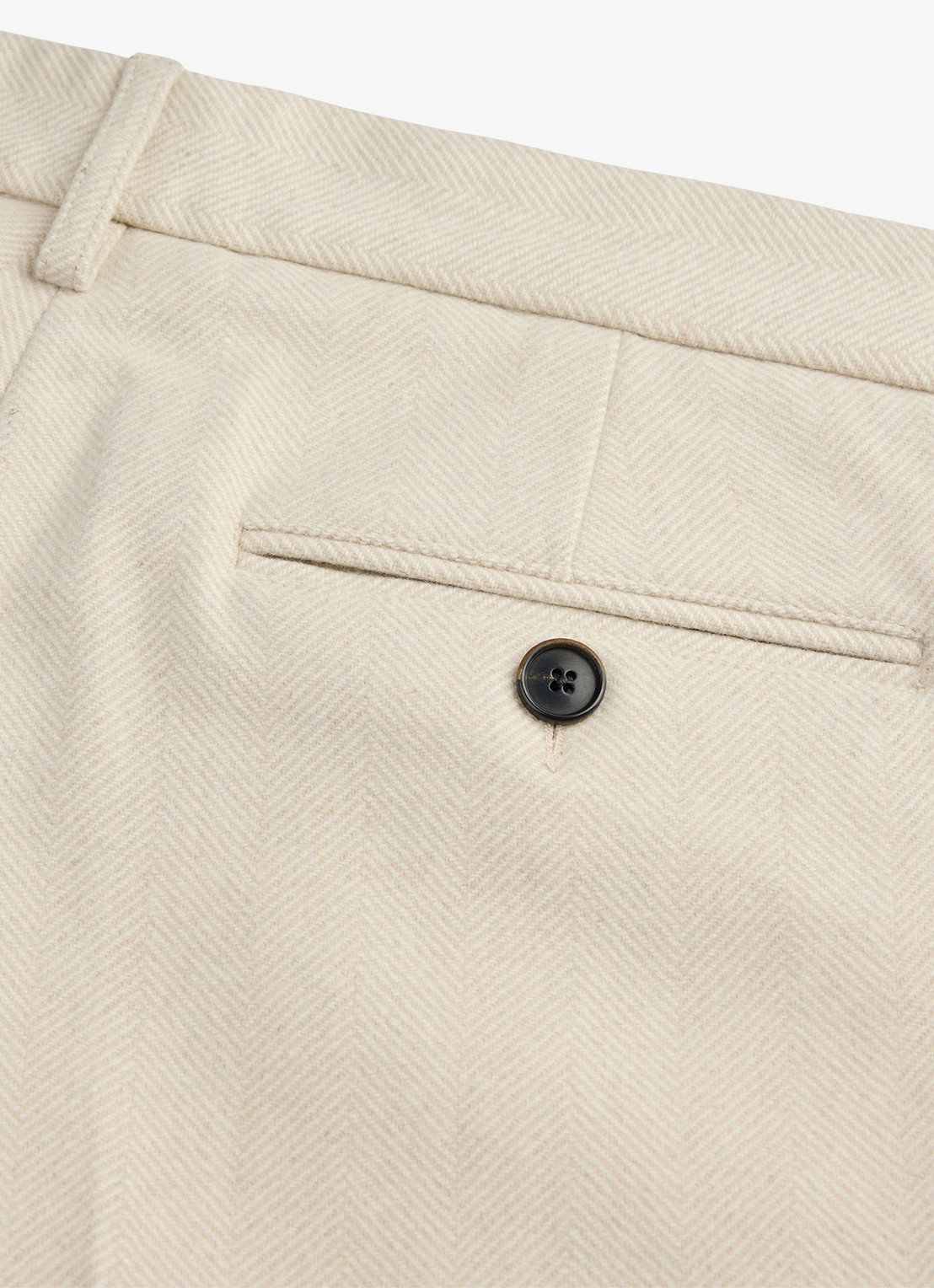 Profuomo Regular fit chino met visgraatdessin van wol - detail 2 beige