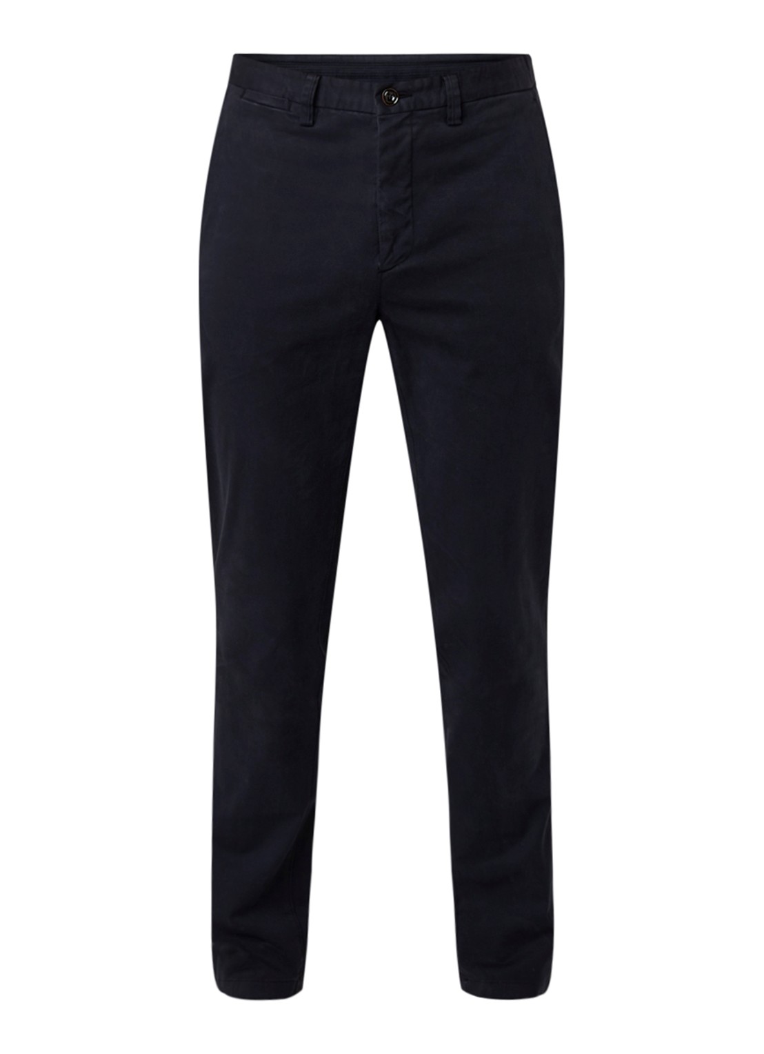 Profuomo Regular fit chino van katoen met stretch - voorkant donkerblauw