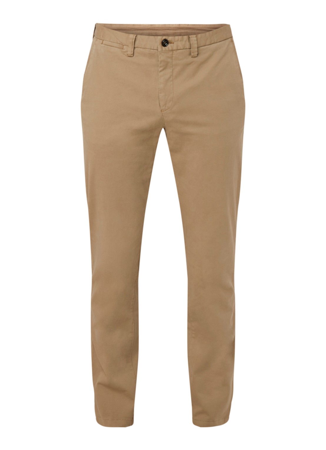 Profuomo Regular fit chino van katoen met stretch - voorkant beige