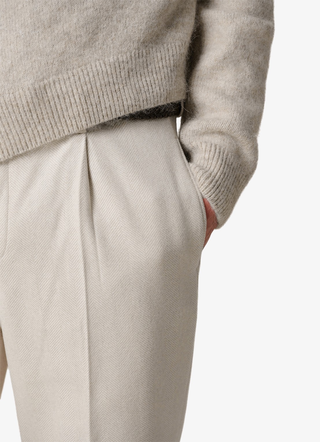 Profuomo Regular fit chino van wol - detail 3 beige