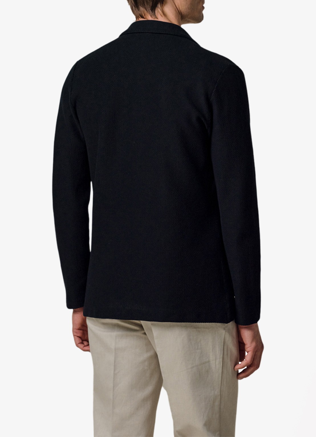 Profuomo Regular fit colbert met structuur - achterkant donkerblauw