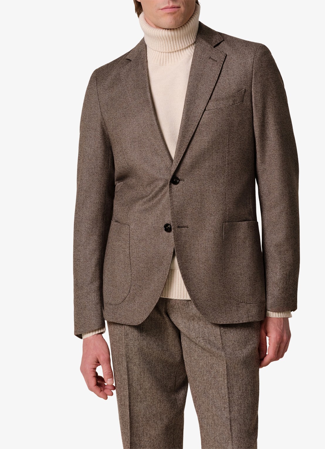 Profuomo Regular fit colbert van wol - detail 3 bruin