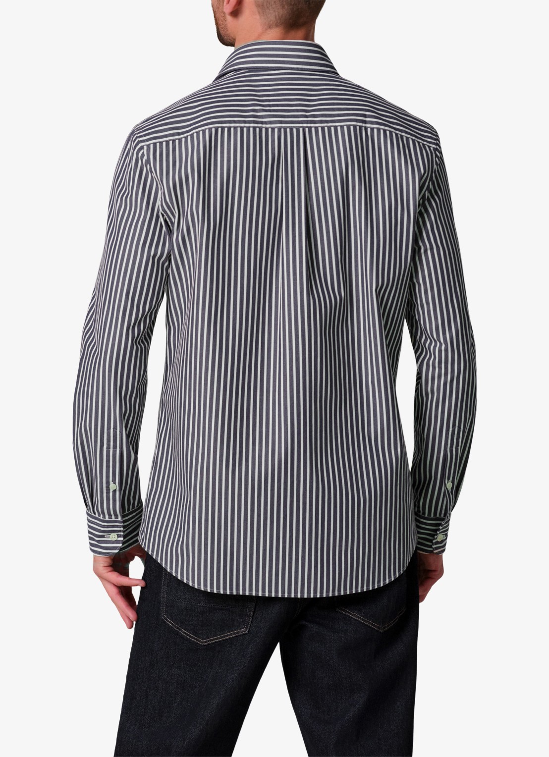 Profuomo Regular fit overhemd met streepprint - detail 4 donkerblauw