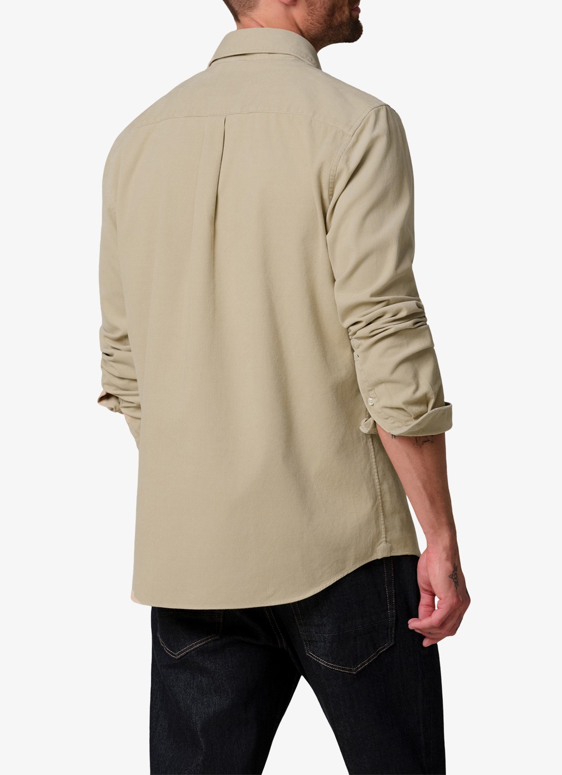 Profuomo Regular fit overhemd van corduroy - achterkant camel
