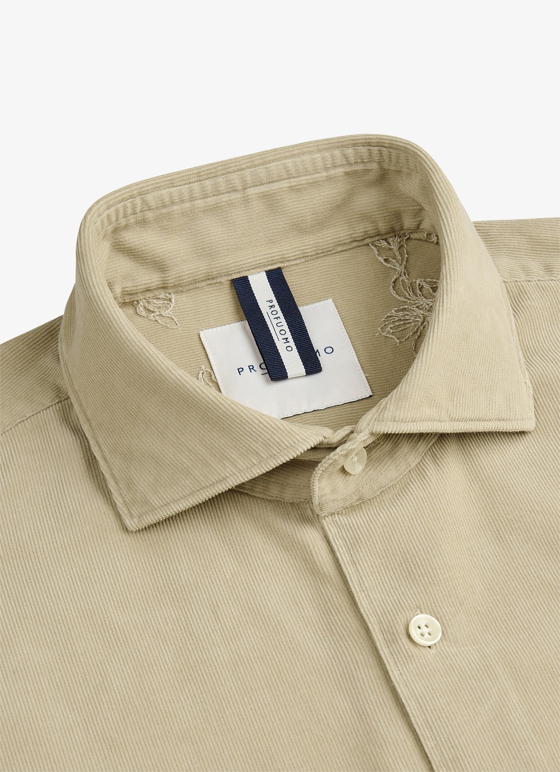 Profuomo Regular fit overhemd van corduroy - detail 3 camel