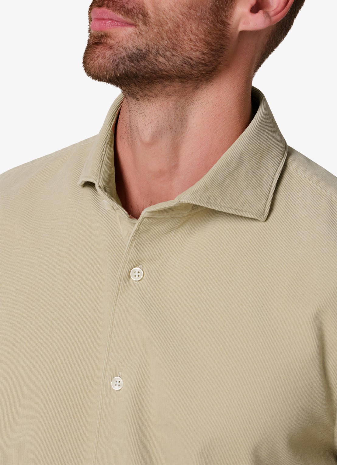 Profuomo Regular fit overhemd van corduroy - detail 4 camel