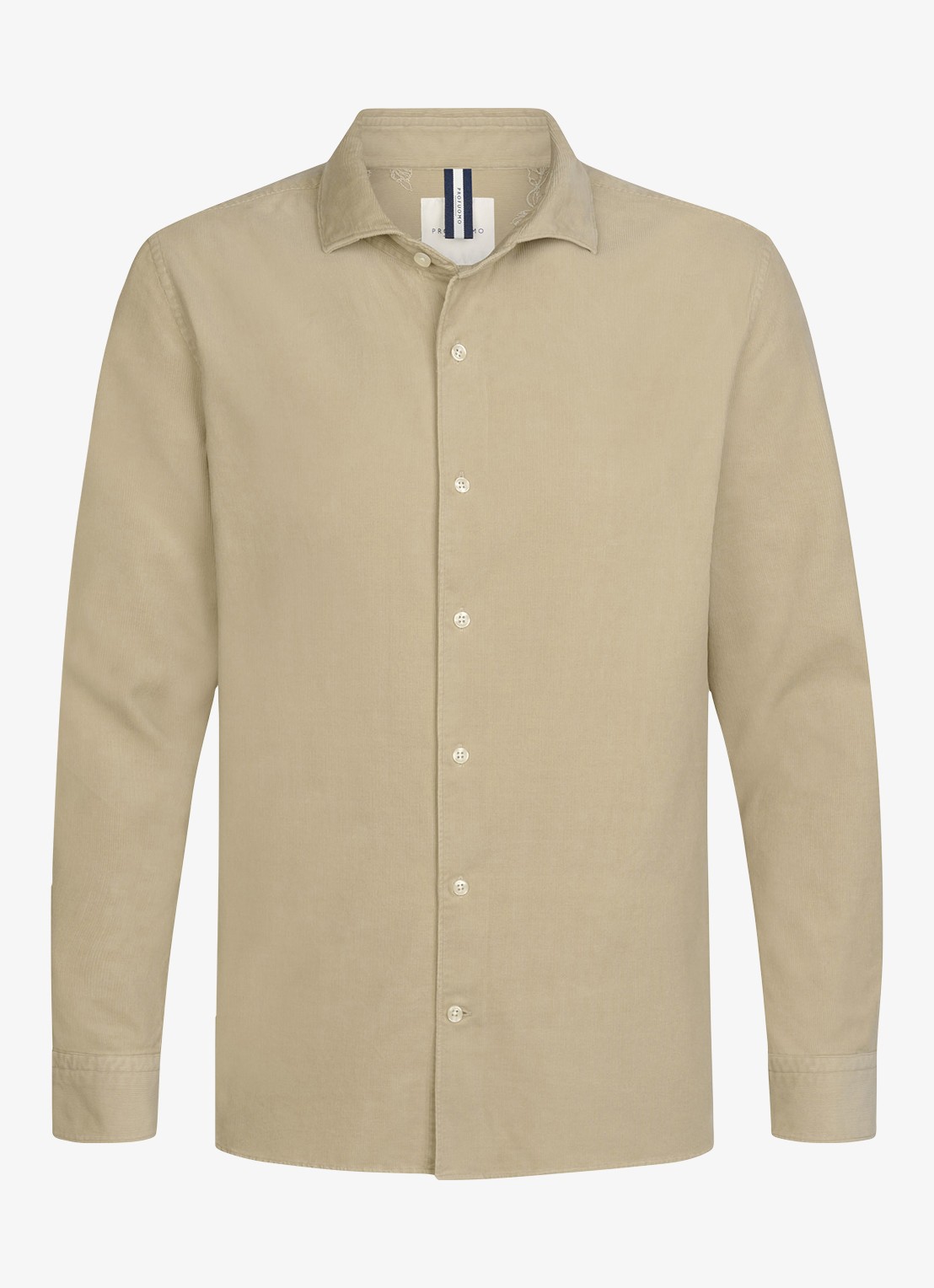 Profuomo Regular fit overhemd van corduroy - voorkant 5 camel