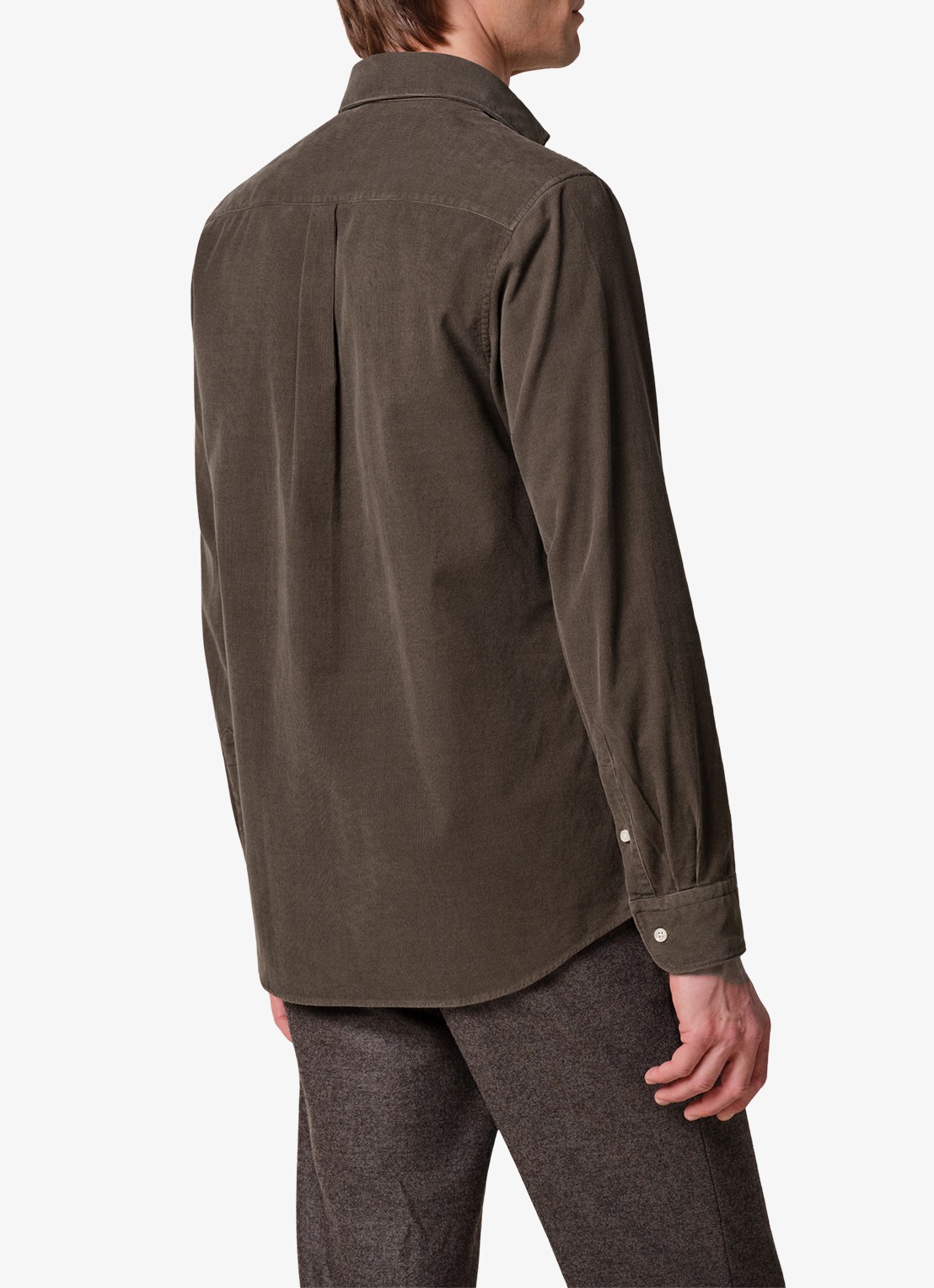 Profuomo Regular fit overhemd van corduroy - achterkant bruin