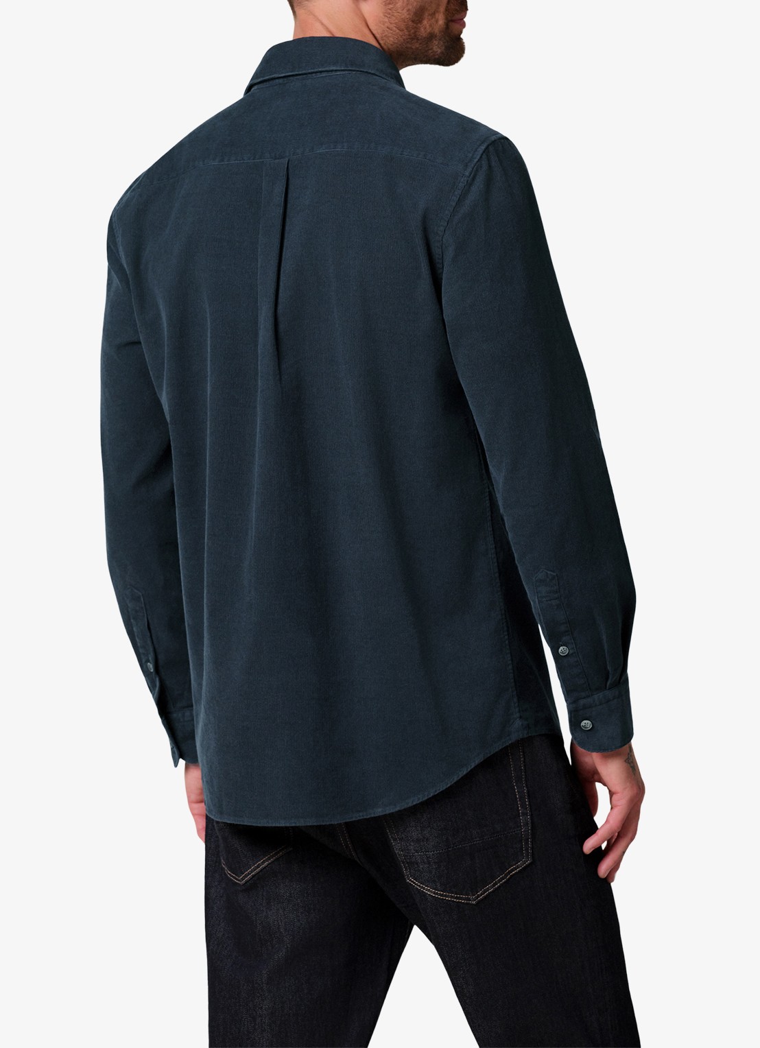 Profuomo Regular fit overhemd van corduroy - achterkant 3 donkerblauw
