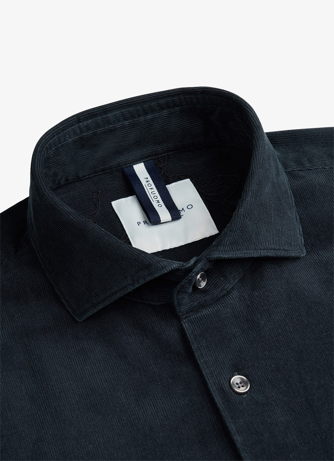 Profuomo Regular fit overhemd van corduroy - detail 5 donkerblauw