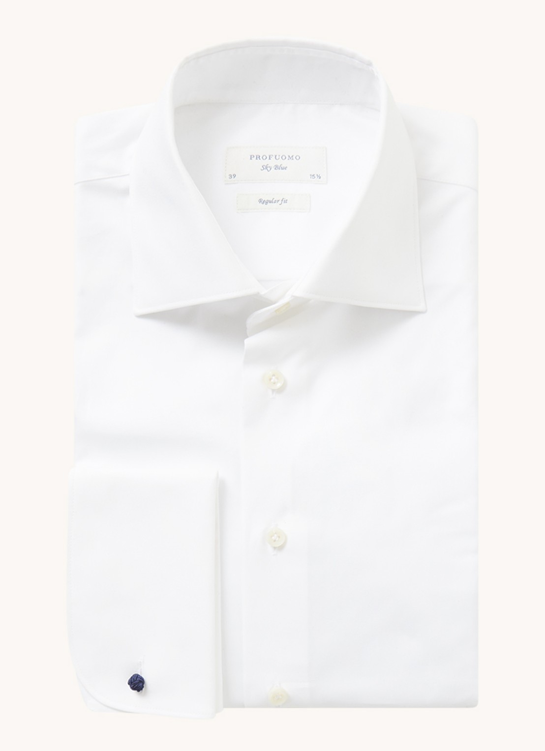 Profuomo Regular fit overhemd van katoen  - voorkant 4 wit
