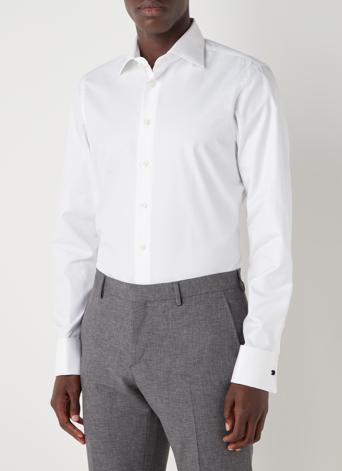 Profuomo Regular fit overhemd van katoen  - detail 2 wit