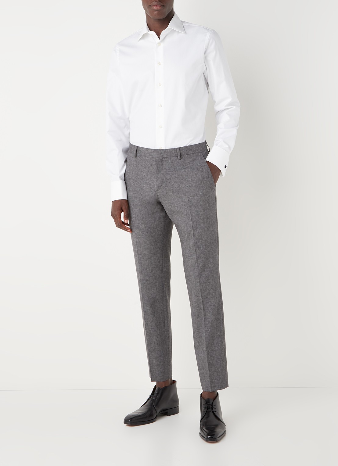 Profuomo Regular fit overhemd van katoen  - voorkant 5 wit