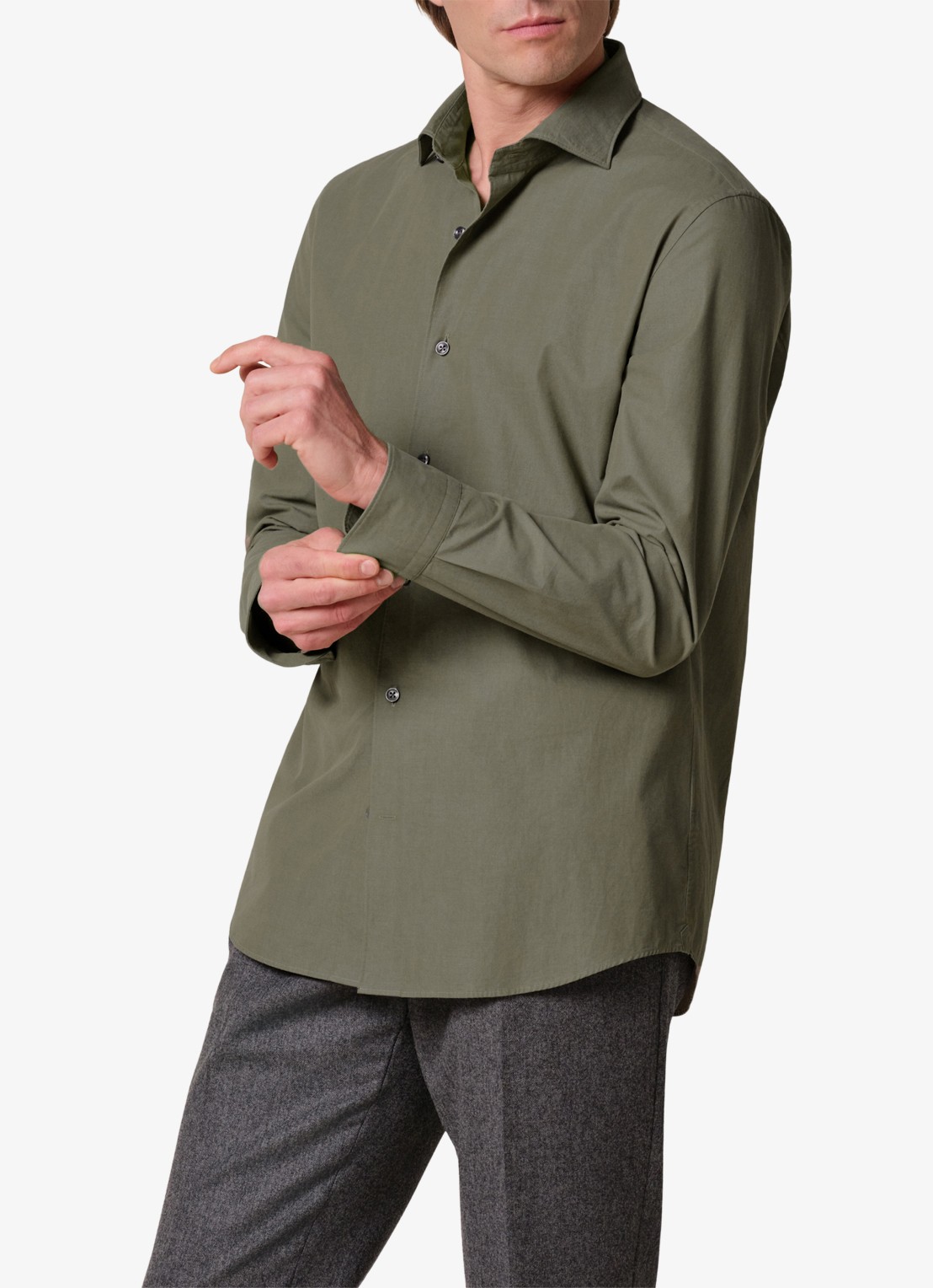 Profuomo Regular fit overhemd - detail groen