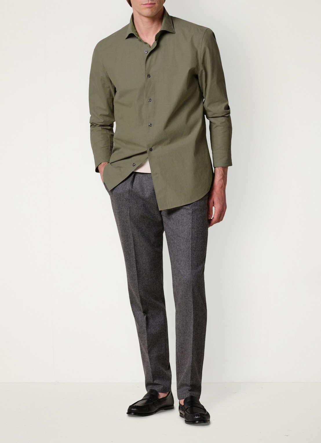 Profuomo Regular fit overhemd - detail 4 groen