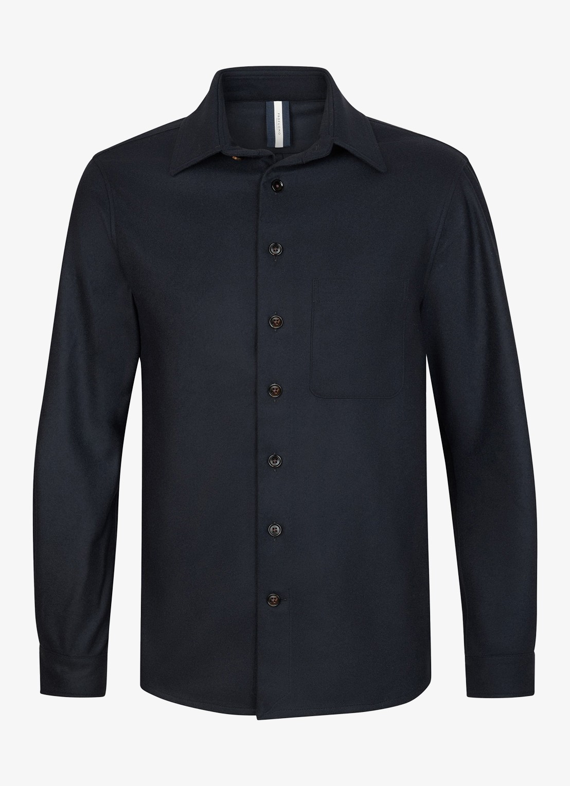 Profuomo Regular fit overshirt in kasjmierblend met borstzak - voorkant donkerblauw