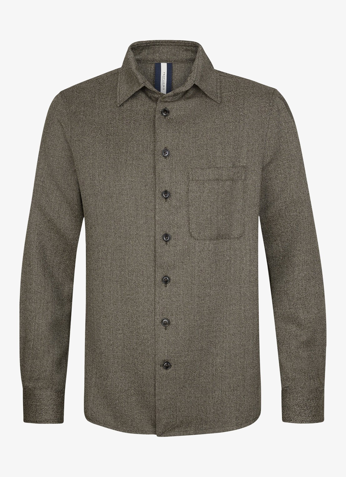 Profuomo Regular fit overshirt in kasjmierblend met borstzak - voorkant bruin