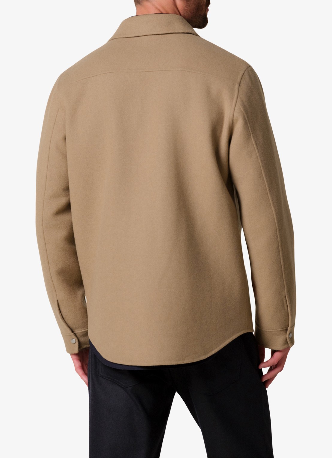Profuomo Regular fit overshirt in wolblend - achterkant 6 camel