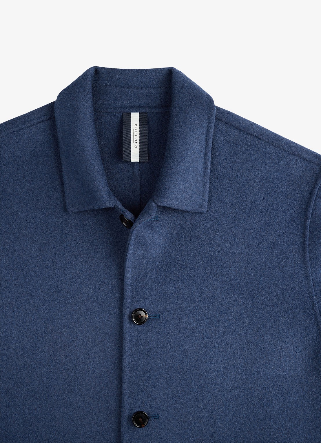 Profuomo Regular fit overshirt van wol met opgestike zakken - detail 5 blauw