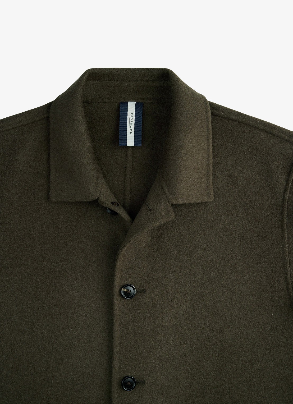 Profuomo Regular fit overshirt van wol met opgestike zakken - detail 5 groen
