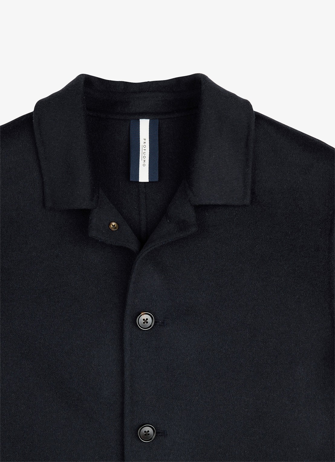 Profuomo Regular fit overshirt van wol met opgestike zakken - detail 5 donkerblauw