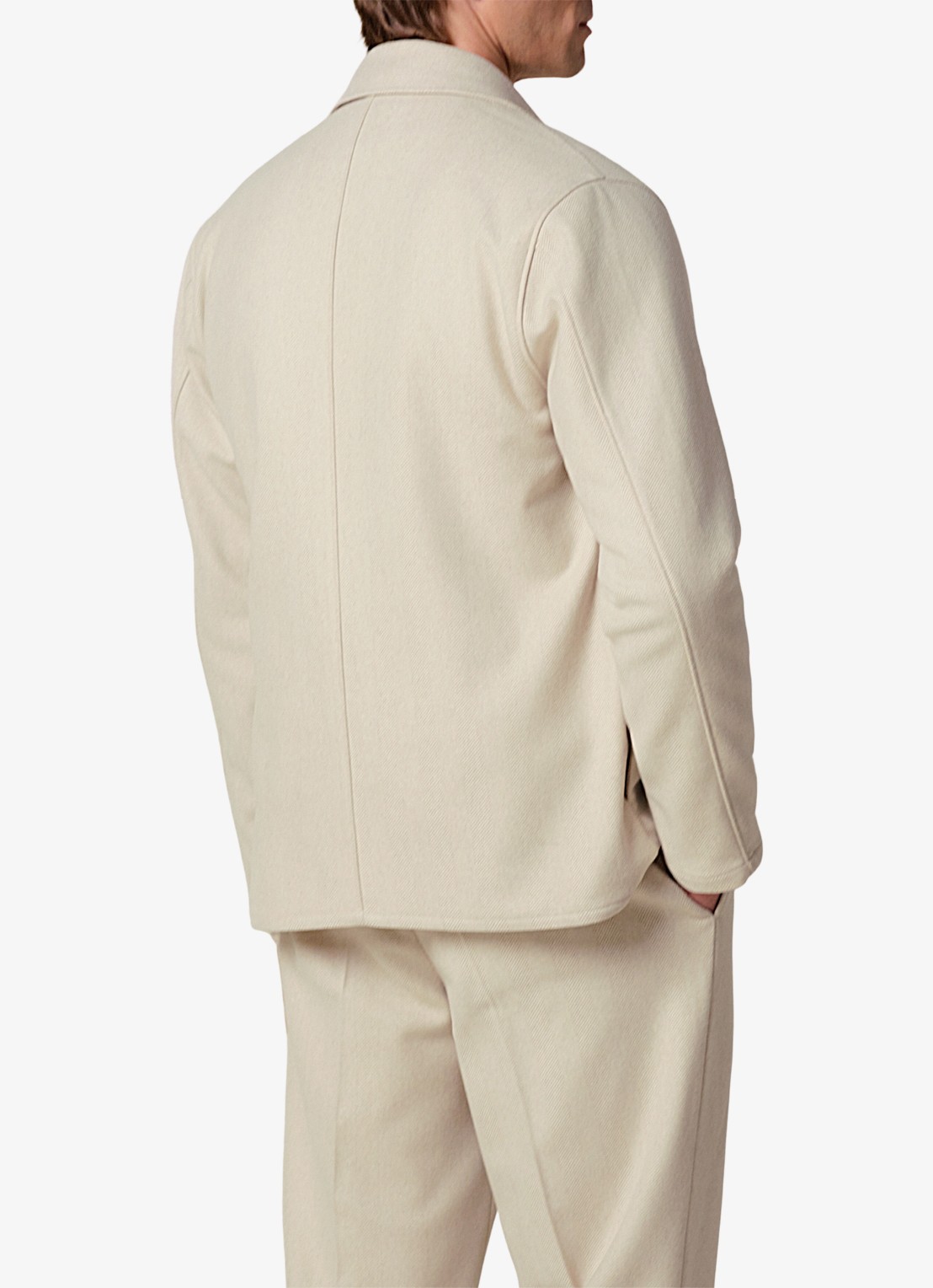 Profuomo Regular fit overshirt van wol - achterkant 6 beige